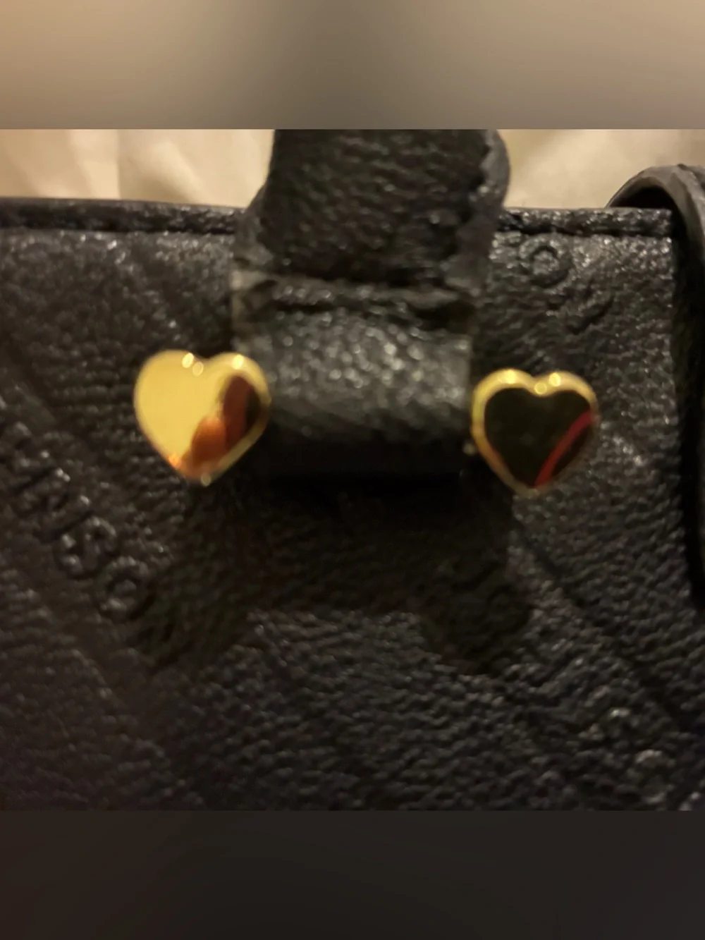 Betsey Johnson Quilted Satchel with gold heart clasp and contrasting red handle